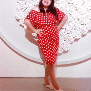 Off shoulder Polka dot dress, Disney Style